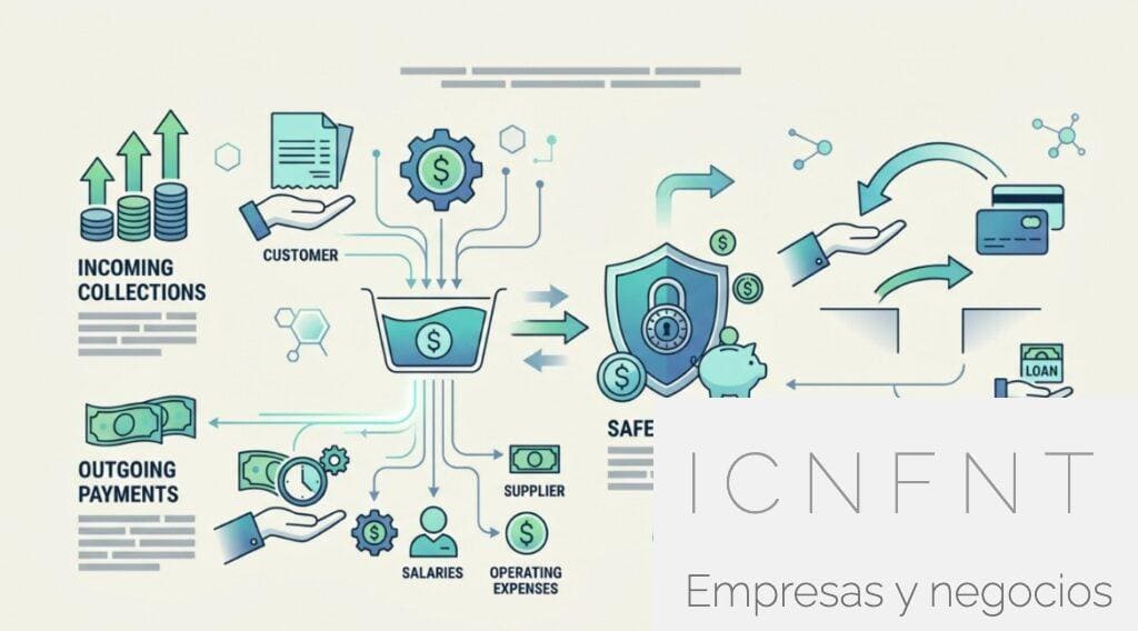 Esquema visual de cobros, pagos y previsión de tesorería